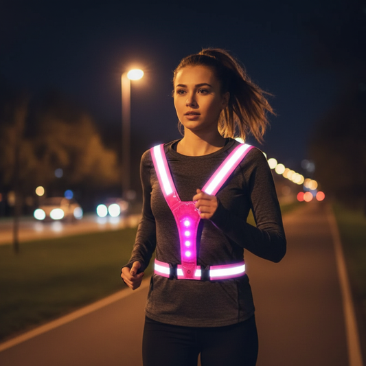 Adjustable USB Rechargeable LED Safety Vest with 3 Light Modes
