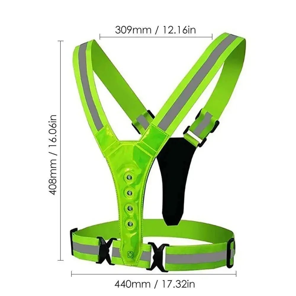 Adjustable USB Rechargeable LED Safety Vest with 3 Light Modes