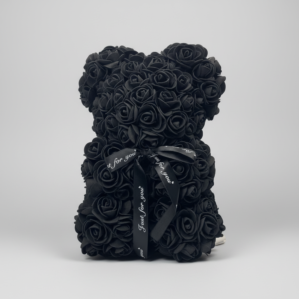 Rose Bear Plush Figure Made of Foam Roses - Romantic Gift for Her