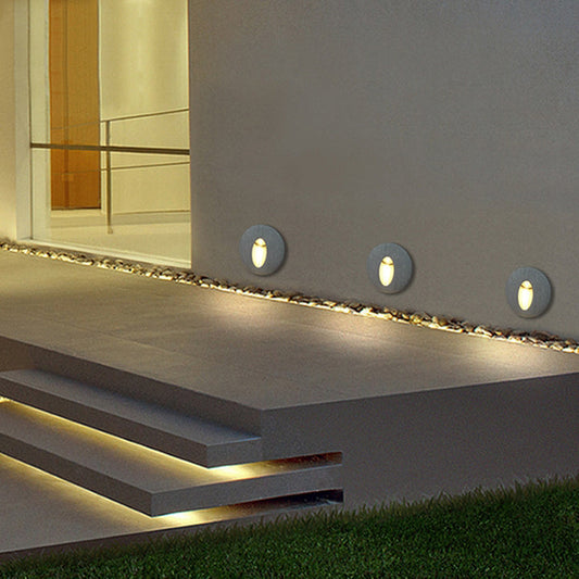 Art Deco Round Aluminum Waterproof LED Wall Light for Hallways