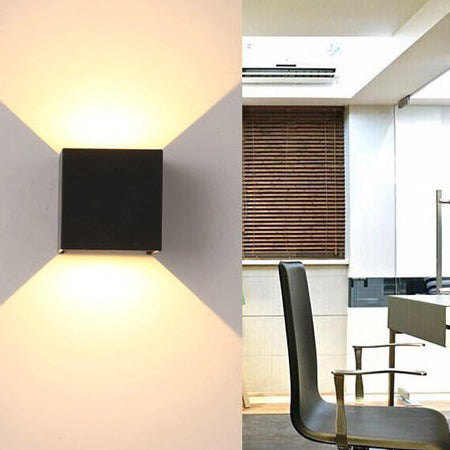 Modern Minimalist Waterproof LED Wall Light - Aluminum and Glass, Hardwired, Black or White