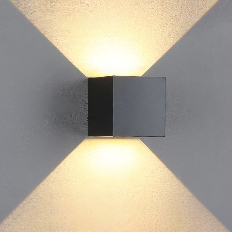 Modern Minimalist Waterproof LED Wall Light - Aluminum and Glass, Hardwired, Black or White
