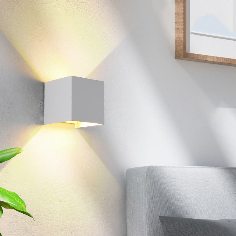 Modern Minimalist Waterproof LED Wall Light - Aluminum and Glass, Hardwired, Black or White