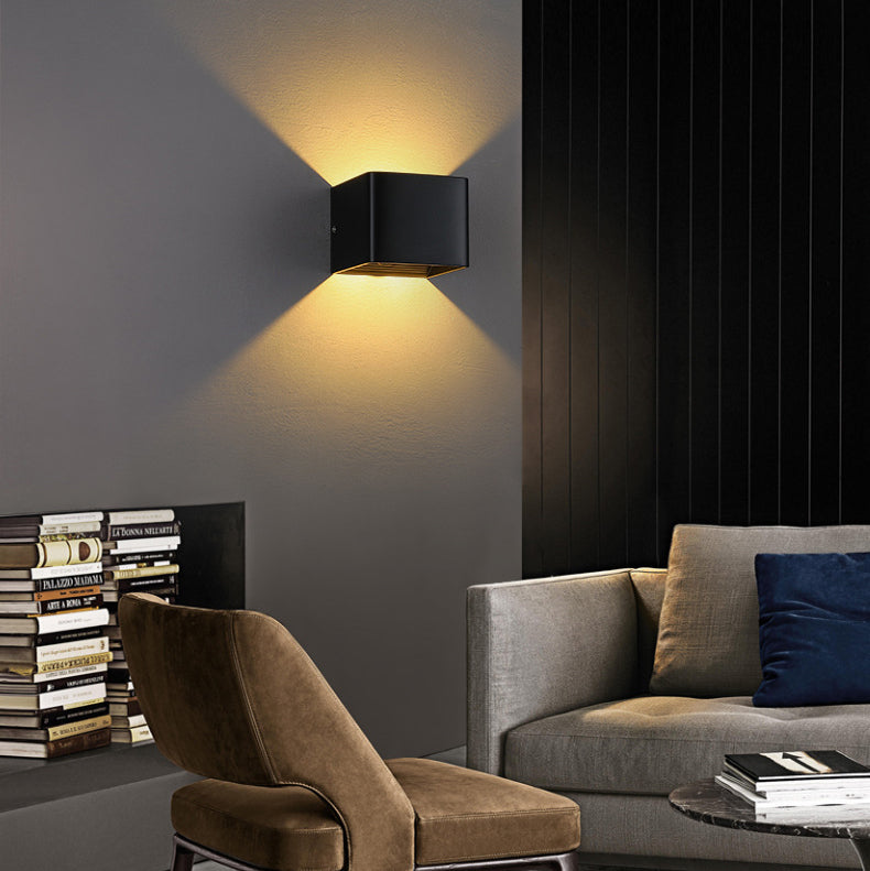 Modern Minimalist Waterproof Aluminum Glass LED Wall Light