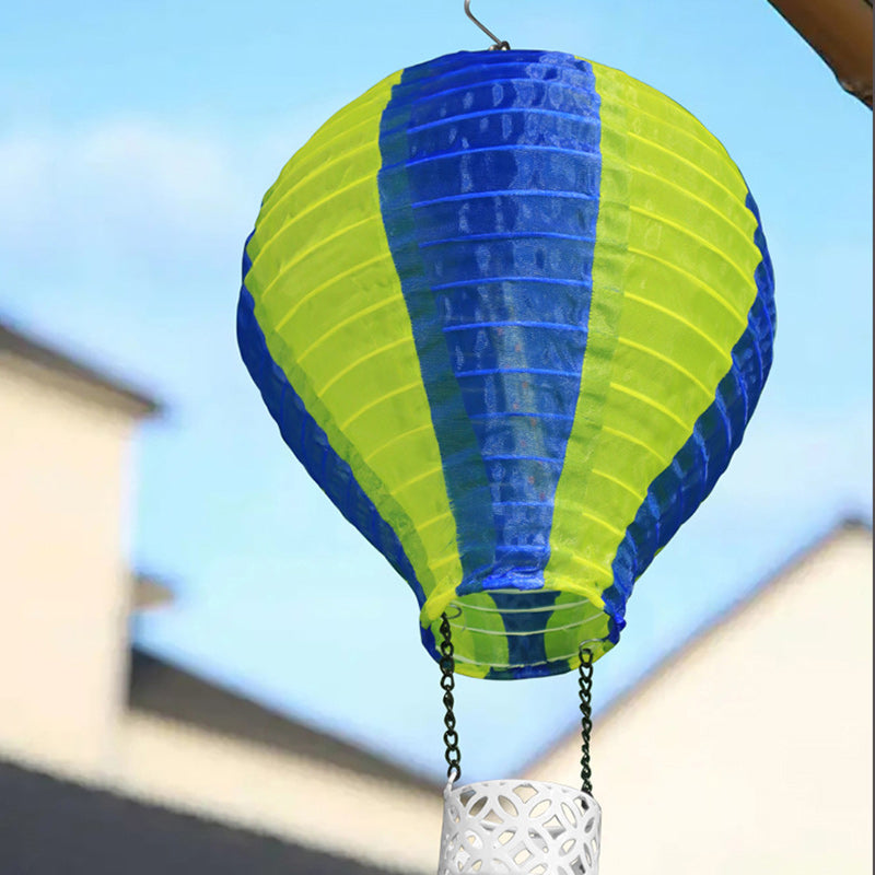 Contemporary Solar Fabric Shade LED Pendant Light for Outdoor Use