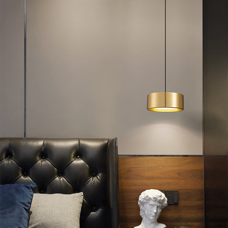 Minimalist Round Iron LED Pendant Light in Gold, White, or Black