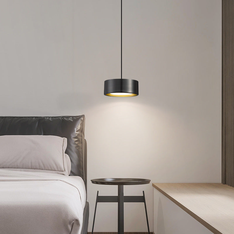 Minimalist Round Iron LED Pendant Light in Gold, White, or Black