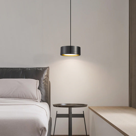 Minimalist Round Iron LED Pendant Light in Gold, White, or Black