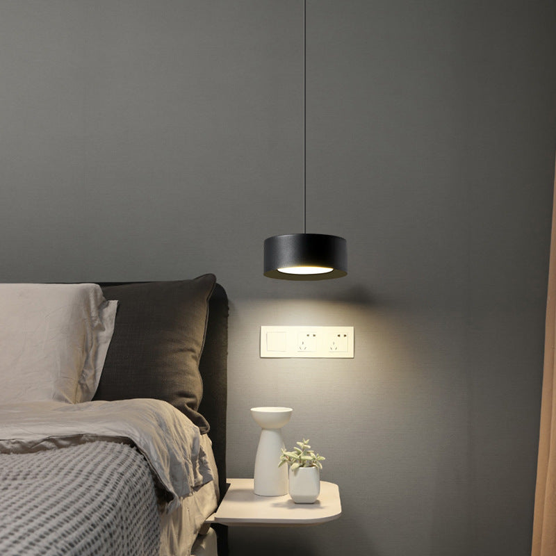 Minimalist Round Iron LED Pendant Light in Gold, White, or Black