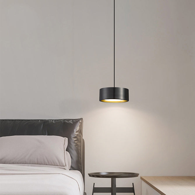 Minimalist Round Iron LED Pendant Light in Gold, White, or Black