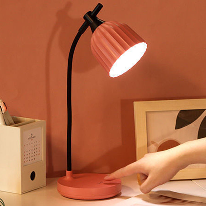 Modern Minimalist Round Folded LED Table Lamp in Green, Pink, Yellow, or White