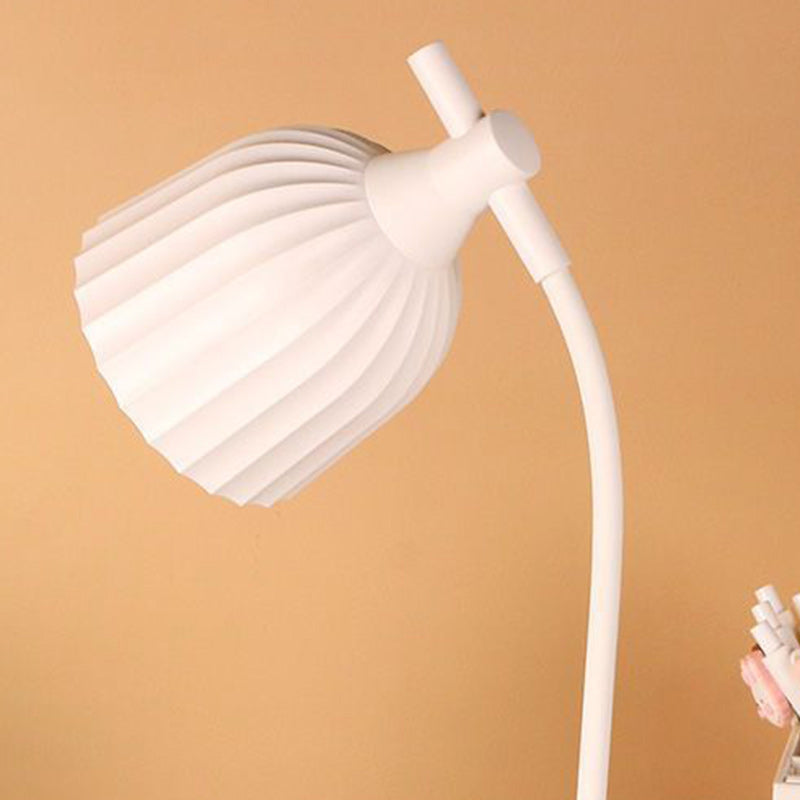 Modern Minimalist Round Folded LED Table Lamp in Green, Pink, Yellow, or White