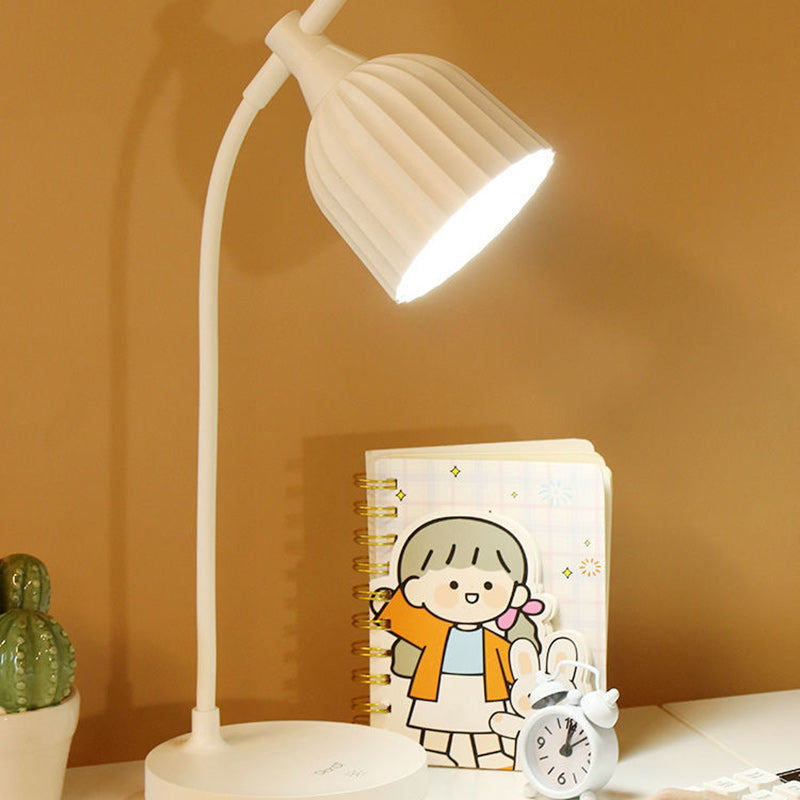 Modern Minimalist Round Folded LED Table Lamp in Green, Pink, Yellow, or White