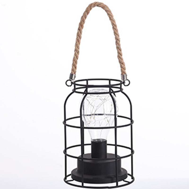 Modern Minimalist Iron LED Table Lamp - Square Round Design, Black