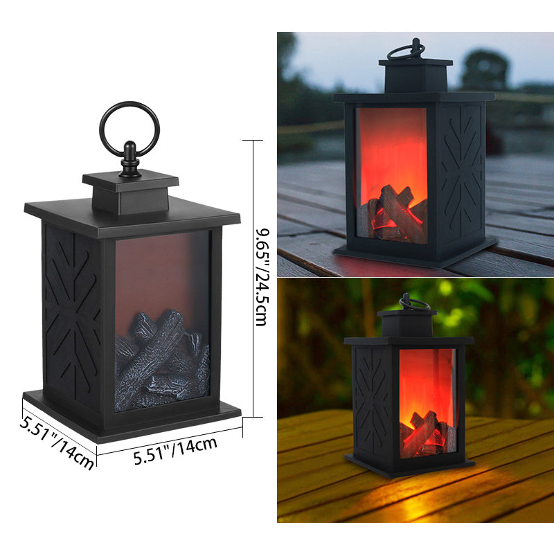 Contemporary Retro LED Table Lamp with Simulated Flame, Battery Operated