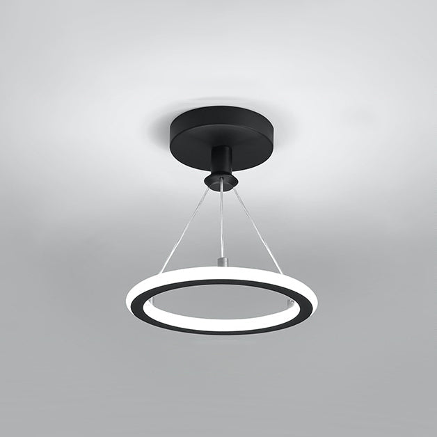 Contemporary Nordic Round Metal LED Ceiling Light in Gold or Black