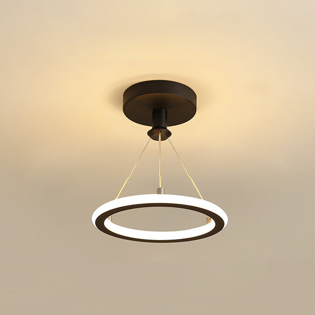 Contemporary Nordic Round Metal LED Semi-Flush Mount Ceiling Light