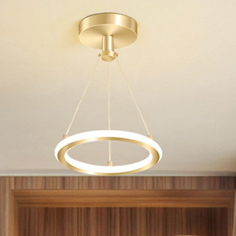 Contemporary Nordic Round Metal LED Semi-Flush Mount Ceiling Light