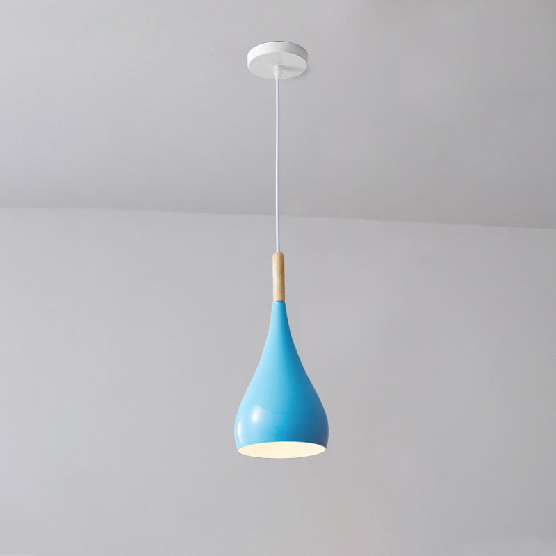Nordic Wood and Metal 1-Light Pendant Light