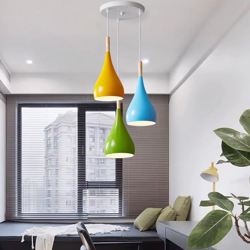 Nordic Wood and Metal 1-Light Pendant Light