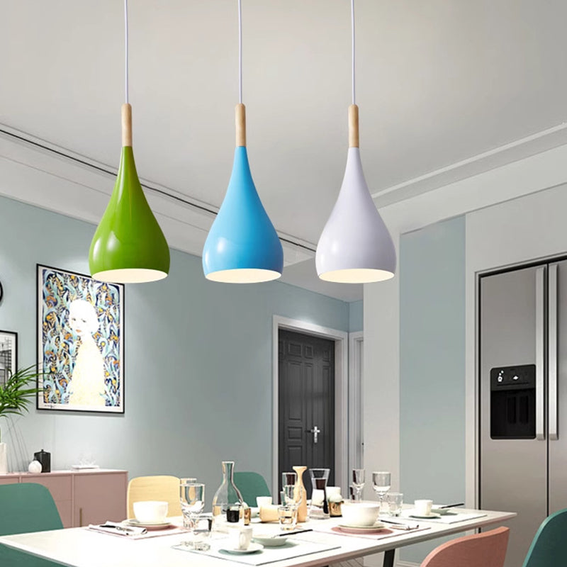 Nordic Wood and Metal 1-Light Pendant Light