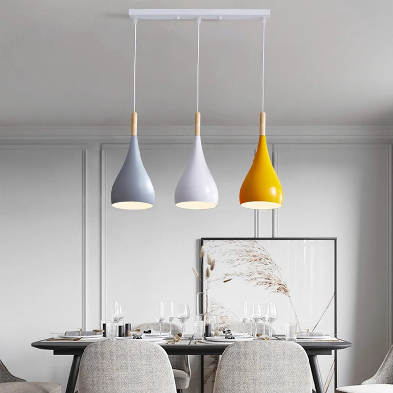 Nordic Wood and Metal 1-Light Pendant Light
