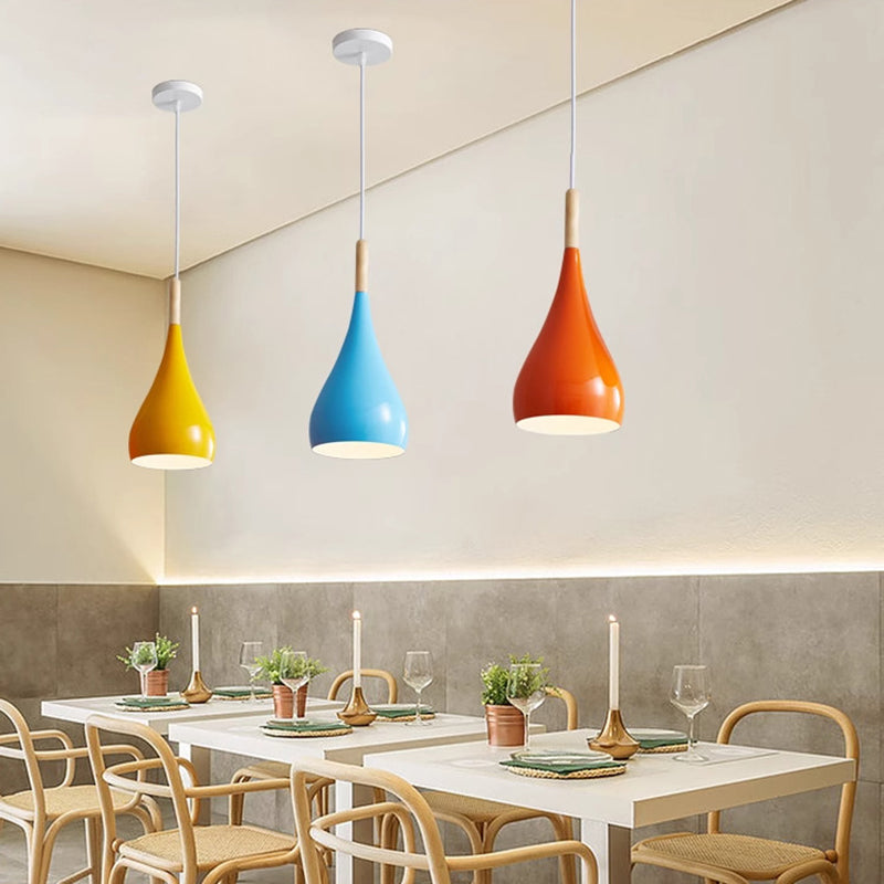 Nordic Wood and Metal 1-Light Pendant Light