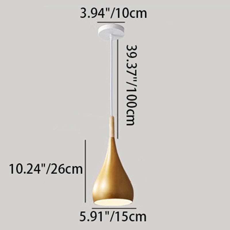 Nordic Wood and Metal 1-Light Pendant Light
