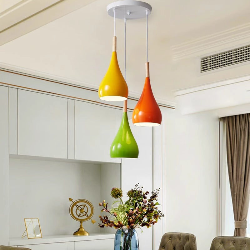 Nordic Wood and Metal 1-Light Pendant Light