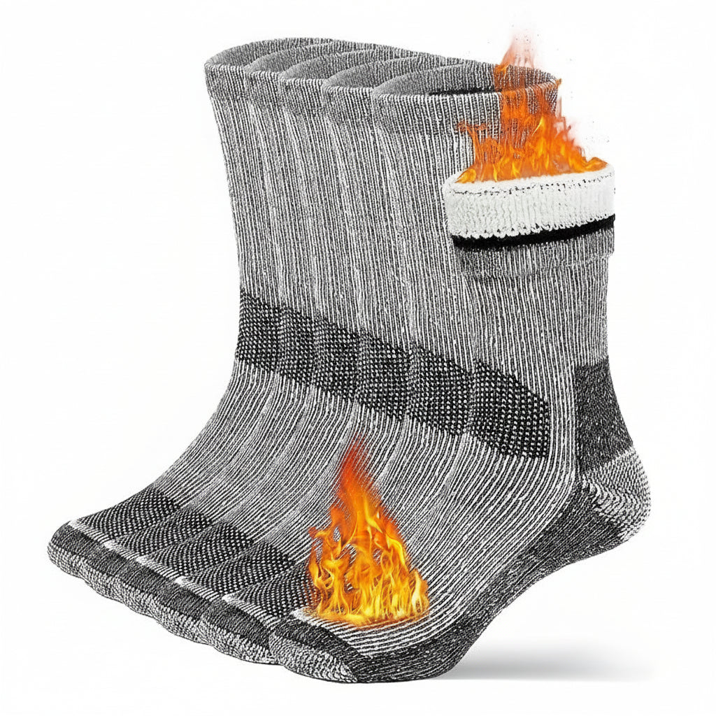 Velvet Hiking Socks for Men and Women - Warmth and Comfort, 3 Pairs