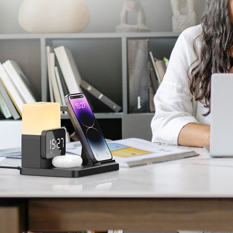 Multi-Functional Wireless Charging Night Light Clock
