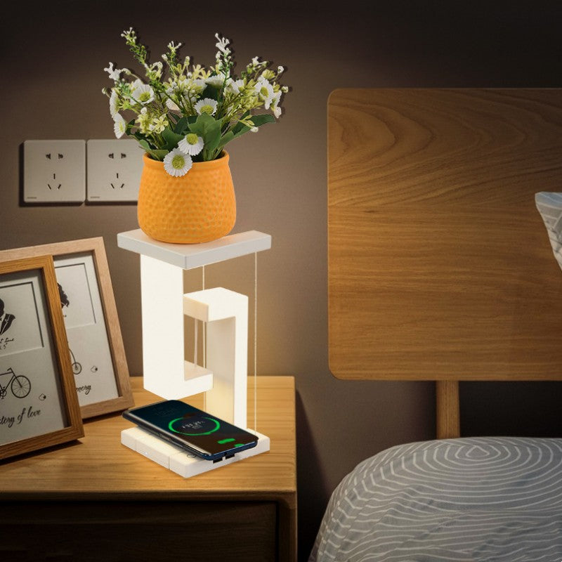 Floating Wireless Charging LED Desk Lamp with Adjustable Brightness