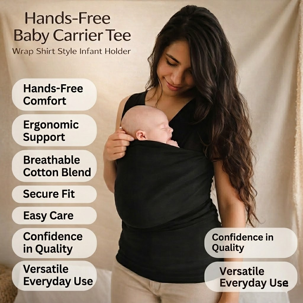 Ergonomic Hands-Free Baby Carrier T-Shirt for Infants