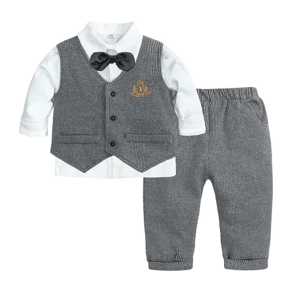 Boys' Formal Clothing Set with Vest and Bow Tie