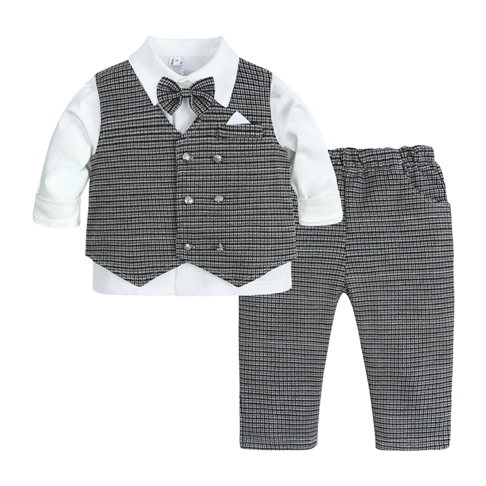 Boys' Formal Clothing Set with Vest and Bow Tie