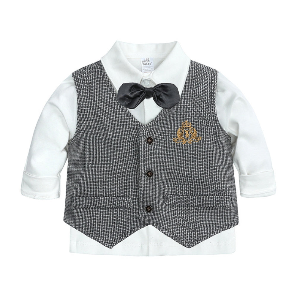 Boys' Formal Clothing Set with Vest and Bow Tie