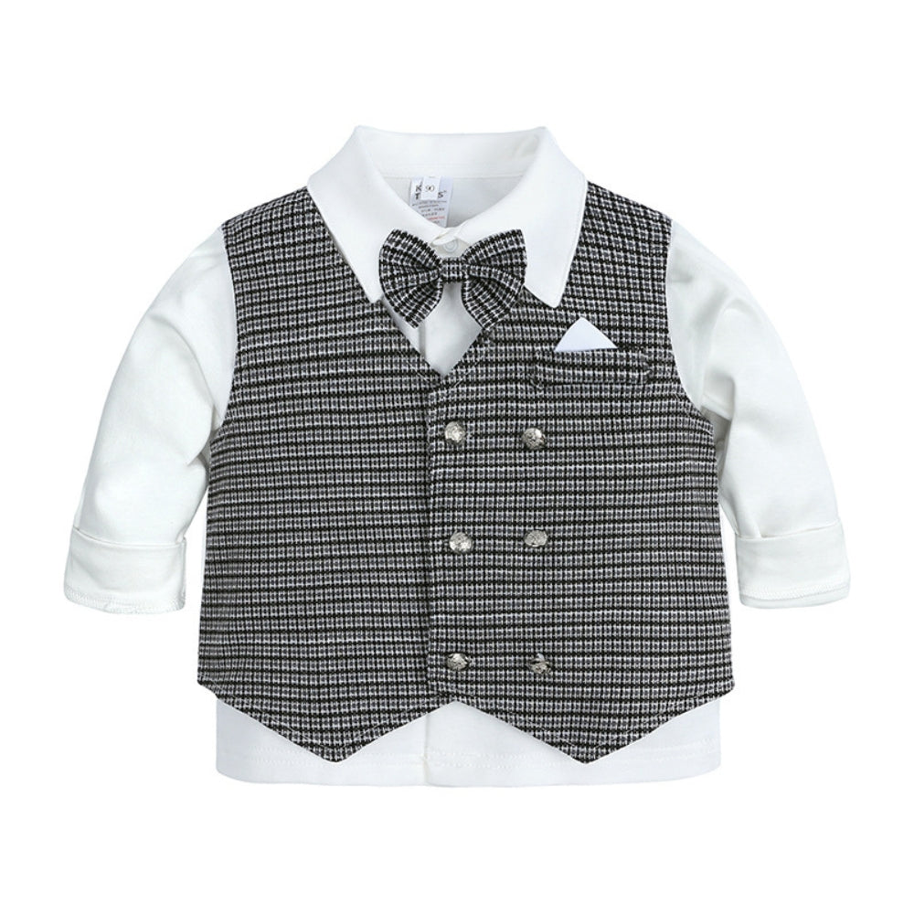 Boys' Formal Clothing Set with Vest and Bow Tie