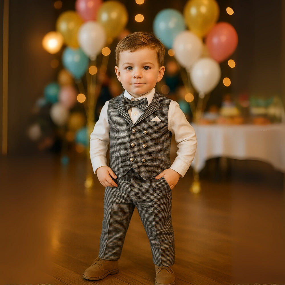 Boys' Formal Clothing Set with Vest and Bow Tie