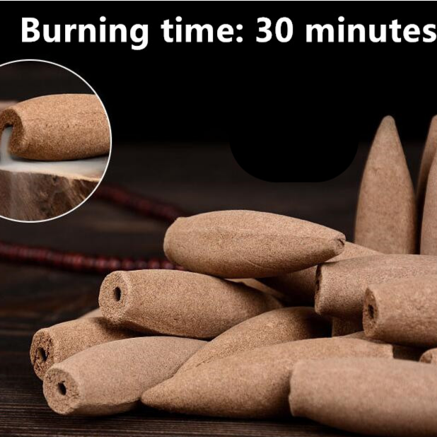 Extra Large Backflow Incense Cones with Agarwood and Sandalwood - 30 Minute Burn Time