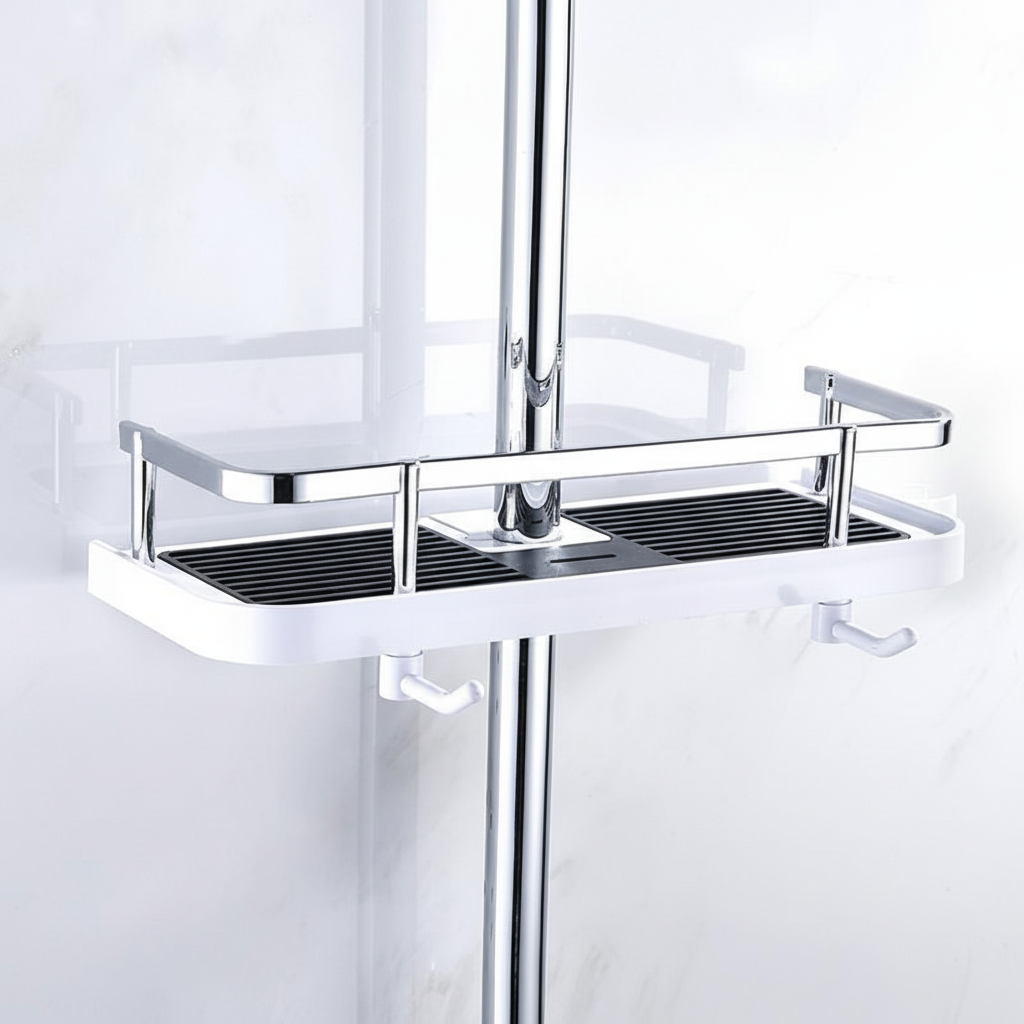 Suction Cup Shower Shelf - Modern Bathroom Organizer
