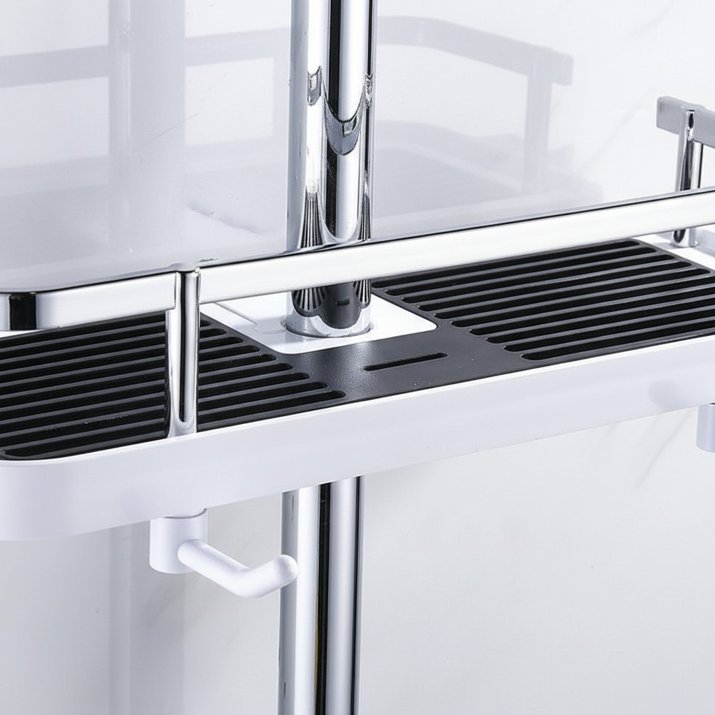 Suction Cup Shower Shelf - Modern Bathroom Organizer