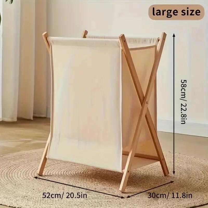 Solid Wood Laundry Basket - Elegant Design