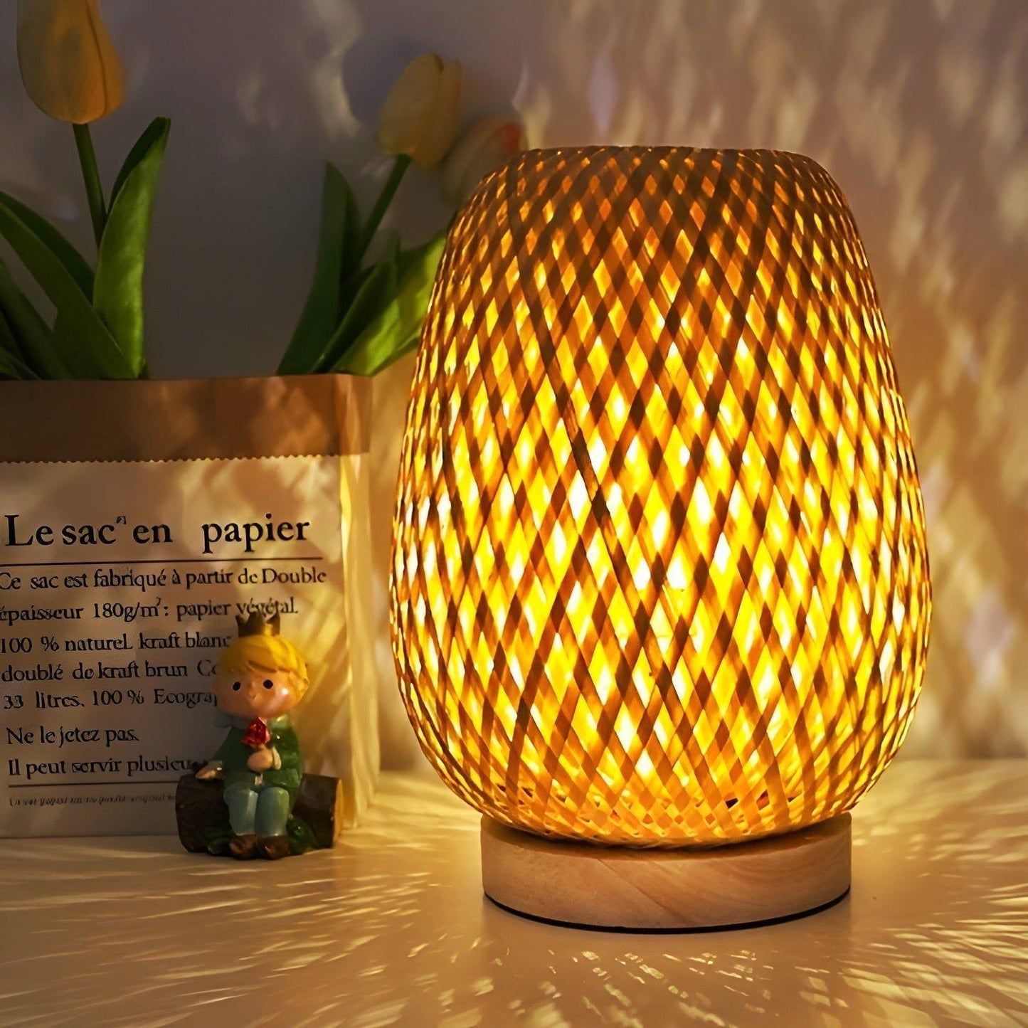 Bamboo USB Table Lamp - Eco-Friendly Uplight for Home
