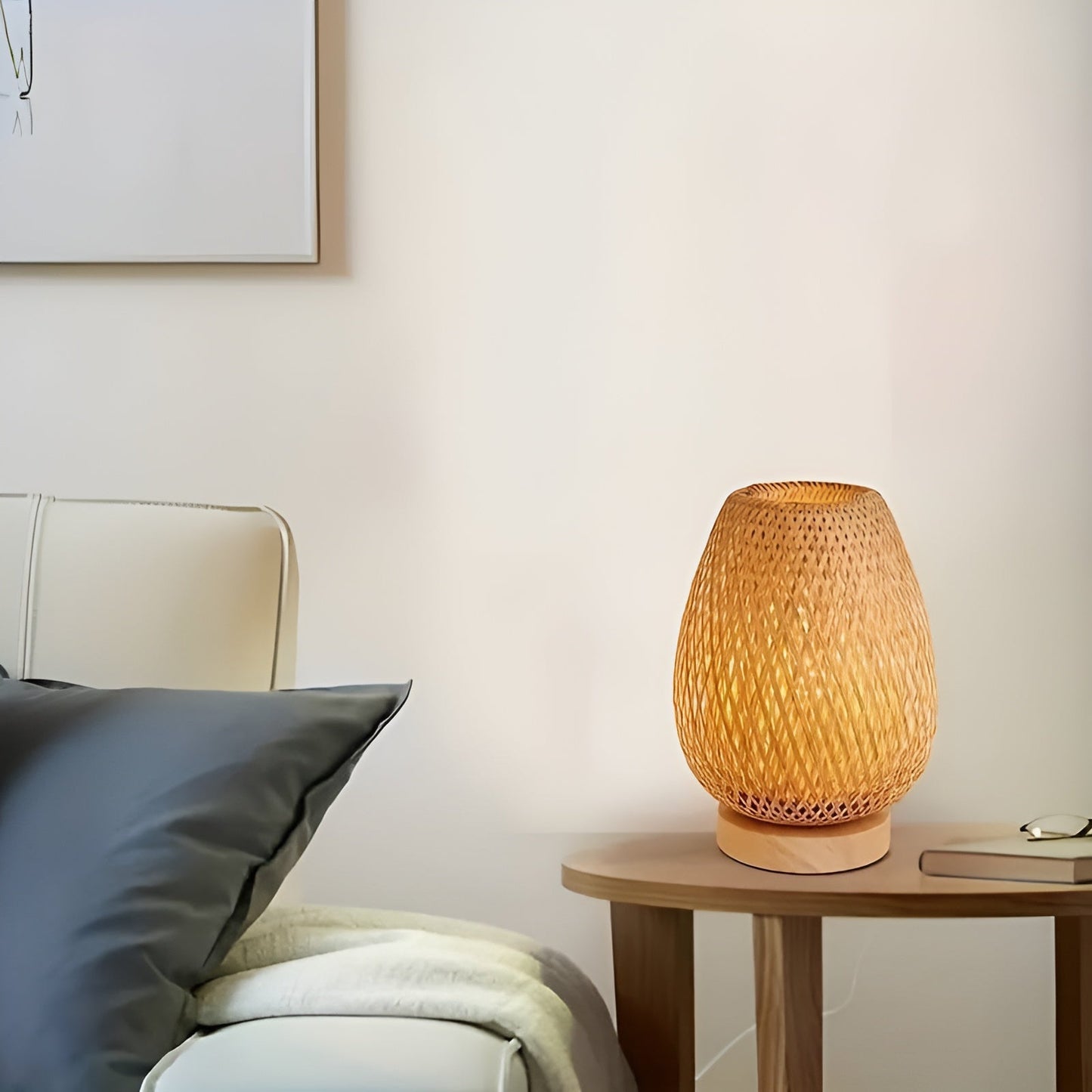 Eco-Friendly Bamboo Table Lamp with USB Power