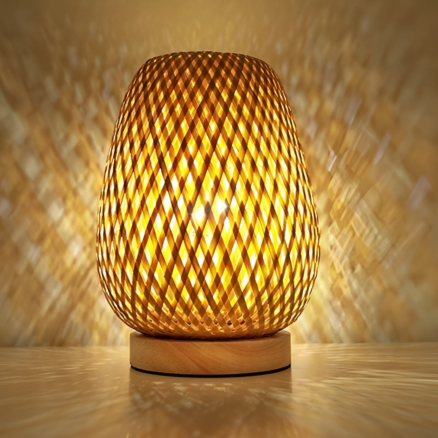 Eco-Friendly Bamboo Table Lamp with USB Power