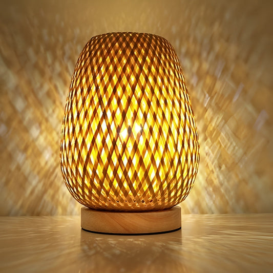 Eco-Friendly Bamboo Table Lamp with USB Power