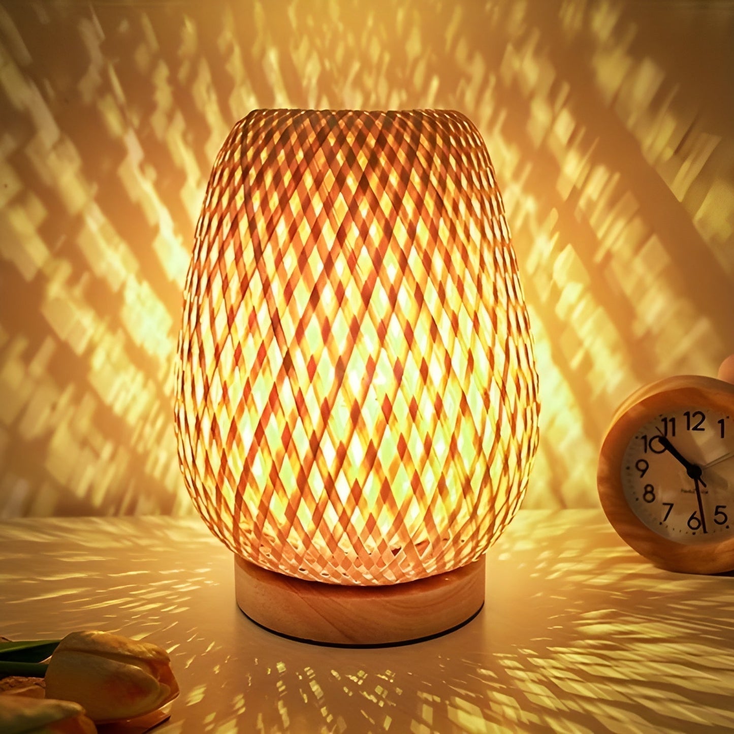 Eco-Friendly Bamboo Table Lamp with USB Power