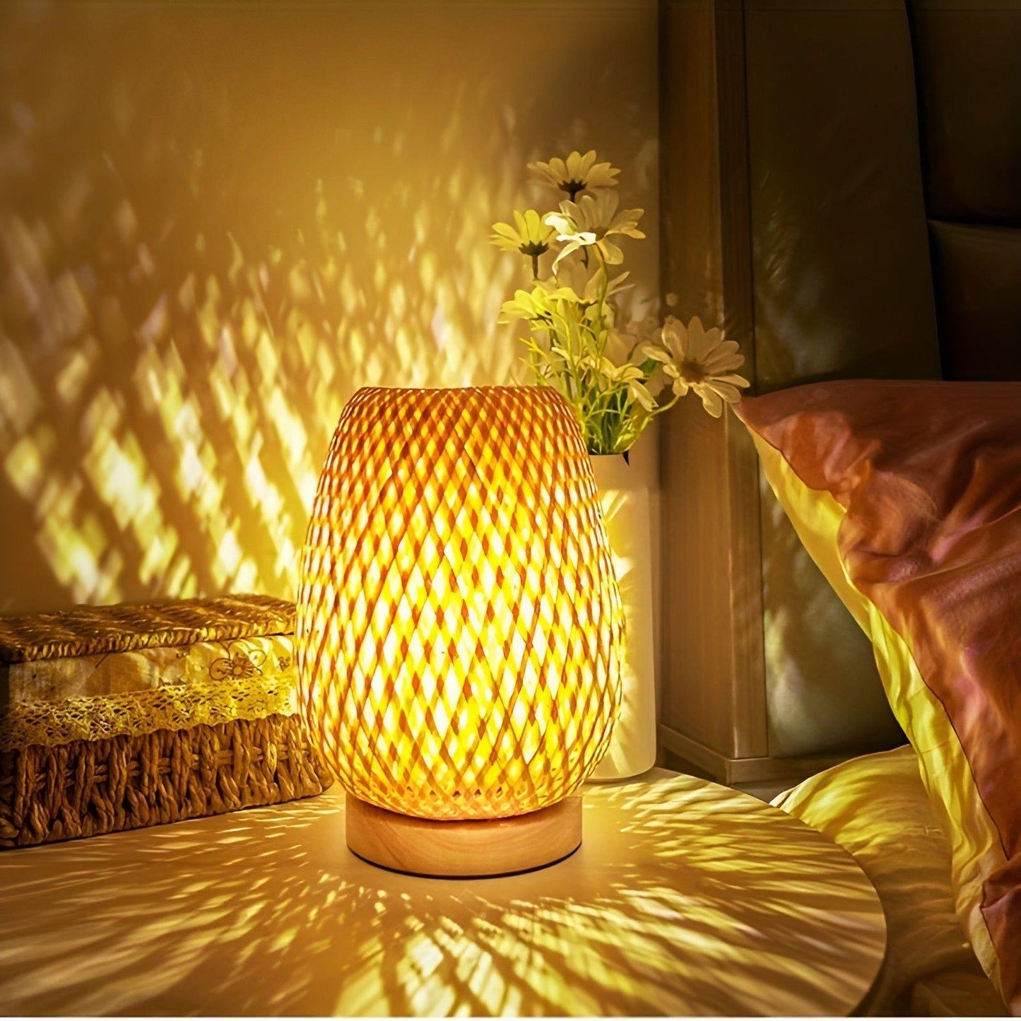 Bamboo USB Table Lamp - Eco-Friendly Uplight for Home