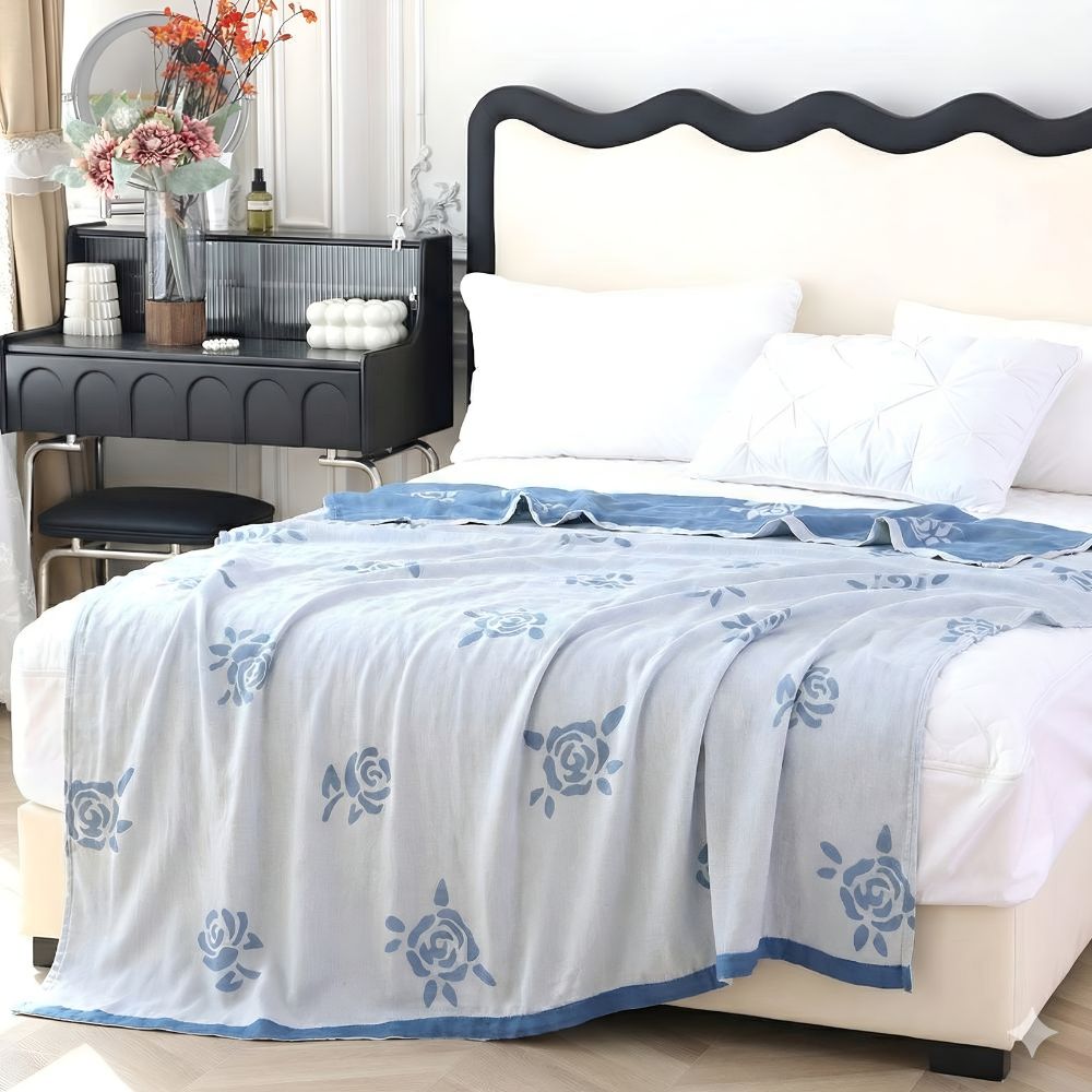Bamboo Fiber Floral Cooling Blanket