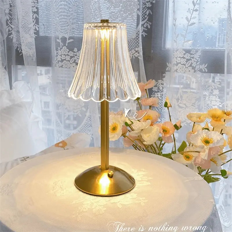 Chic Wireless Table Lamp with Crystal Design and 3-Way Dimming